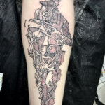 Ein Tattoo mit gezeichnetem Soldat als Motiv