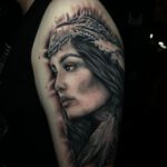 Portrait einer Frau als Tattoo