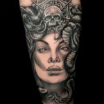 Medusa Portrait als Tattoo